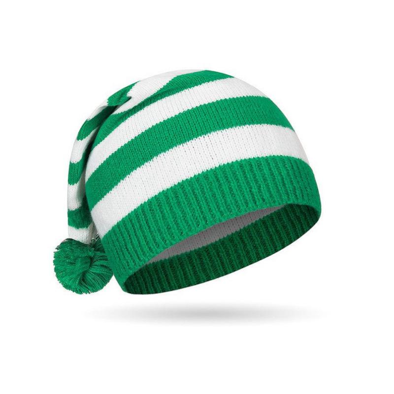 Cross-Border Knitted Christmas Hat for Adults - Warm, Fashionable with Bell Pom Pom