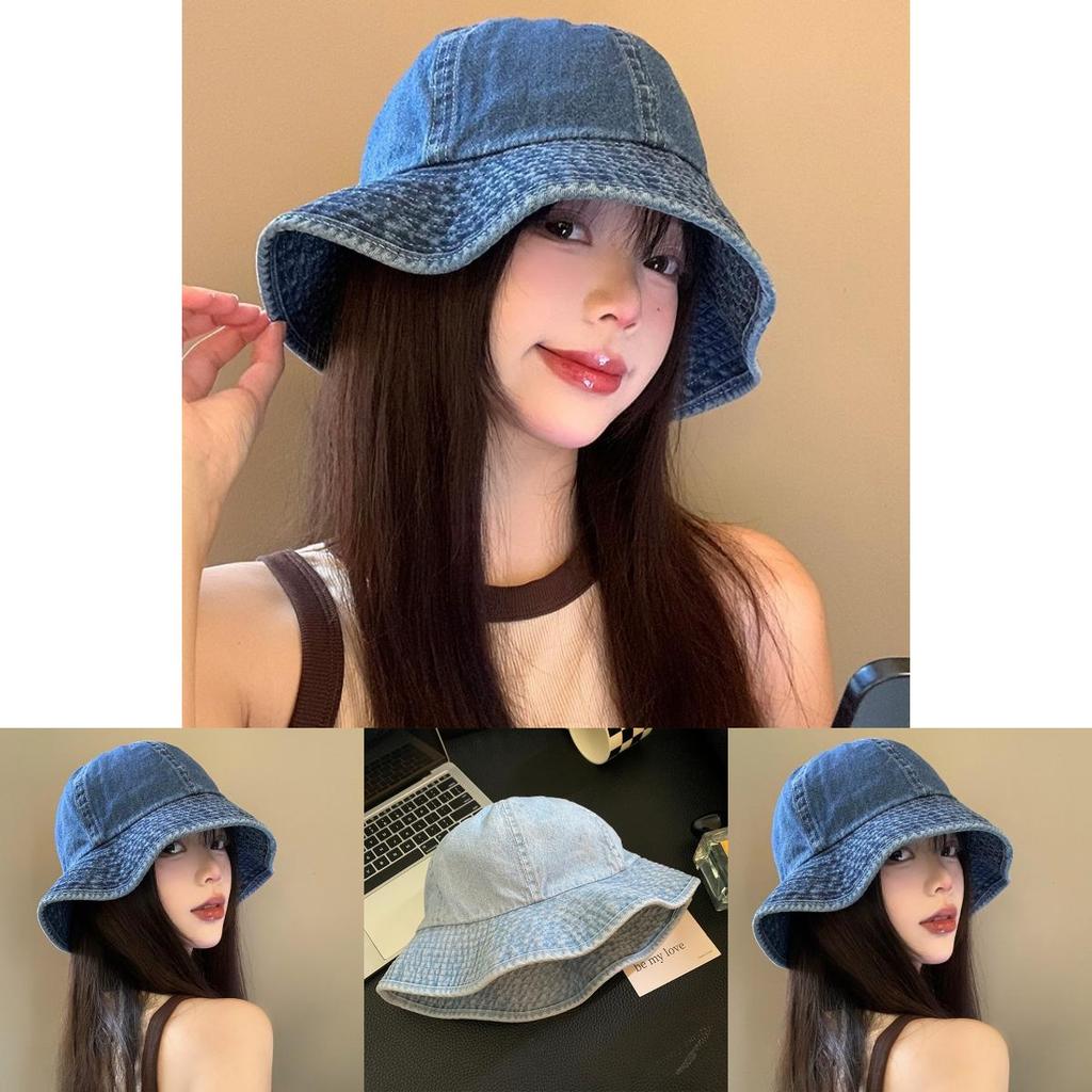 Stylish Denim Bucket Hat For Women With Embroidery Perfect For Spring And Summer Wear