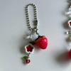 Sweet Strawberry Beaded Pendant Charm for Mobiles and Key Holders Phone Lanyards