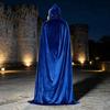 Akcesoria Halloweenowe Unisex Dla Dorosłych Z Kapturem Aksamitny Peleryna Wampira Czarodzieja Renesansowa Miękka Peleryna Do Cosplay Średniowieczny Kostium Czarownicy Cosplay,