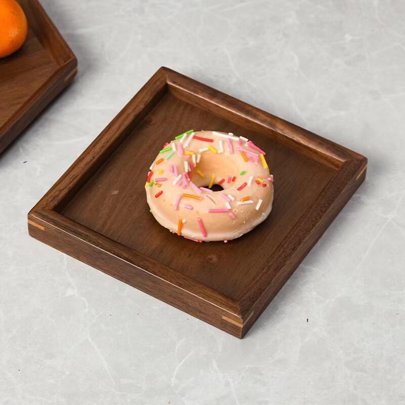 Black Walnut Solid Wood Rectangular Tea Tray