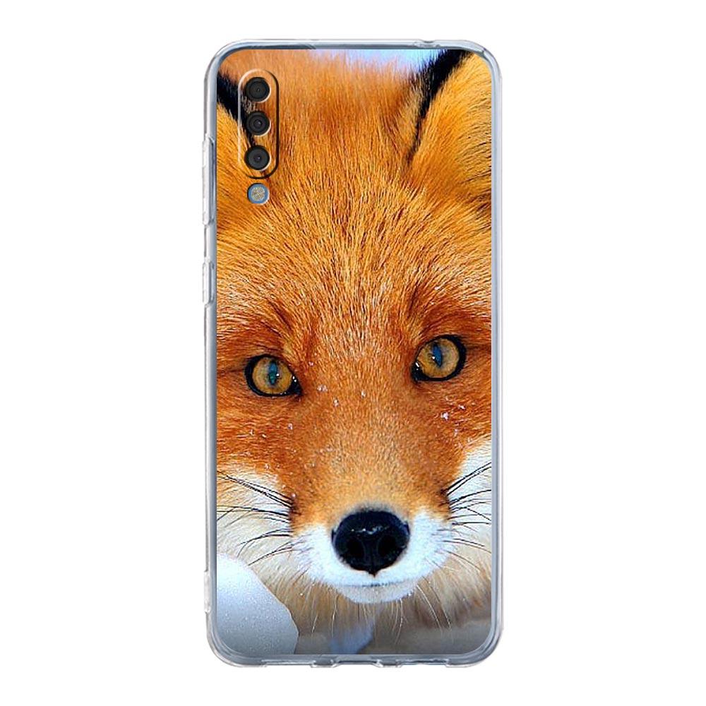 Cute Red Fox Gift Phone Case For Samsung Galaxy A52 A50 A70 A30 A40 A20E A10 A10S A20S A02S A04s A12 A22 A32 A72 5G Clear Cover
