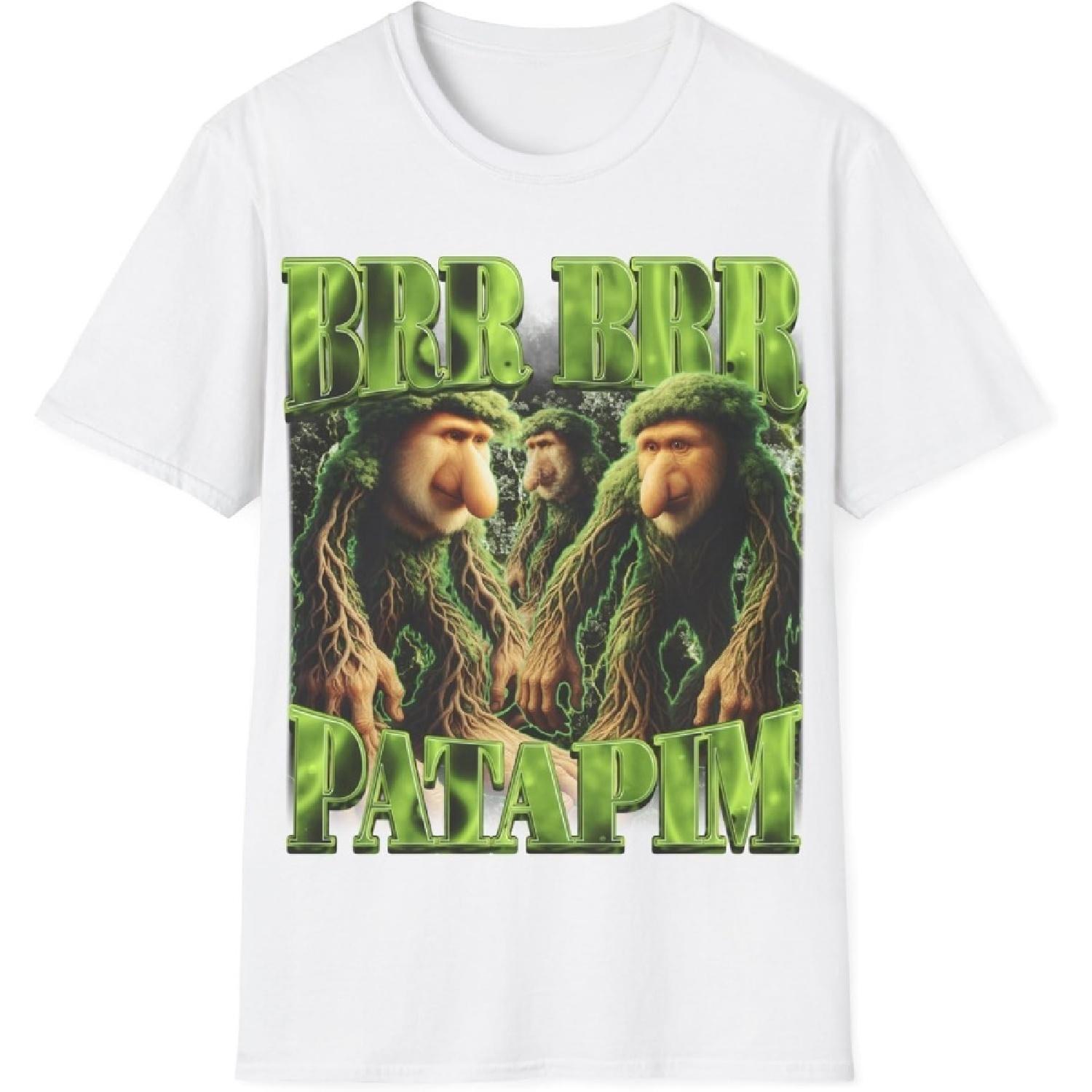 BRR BRR Patapim T-Shirt Funny Italian Brainrot Meme Joke Ironic Trend Brainrot Bootleg Unisex Graphic Shirt S