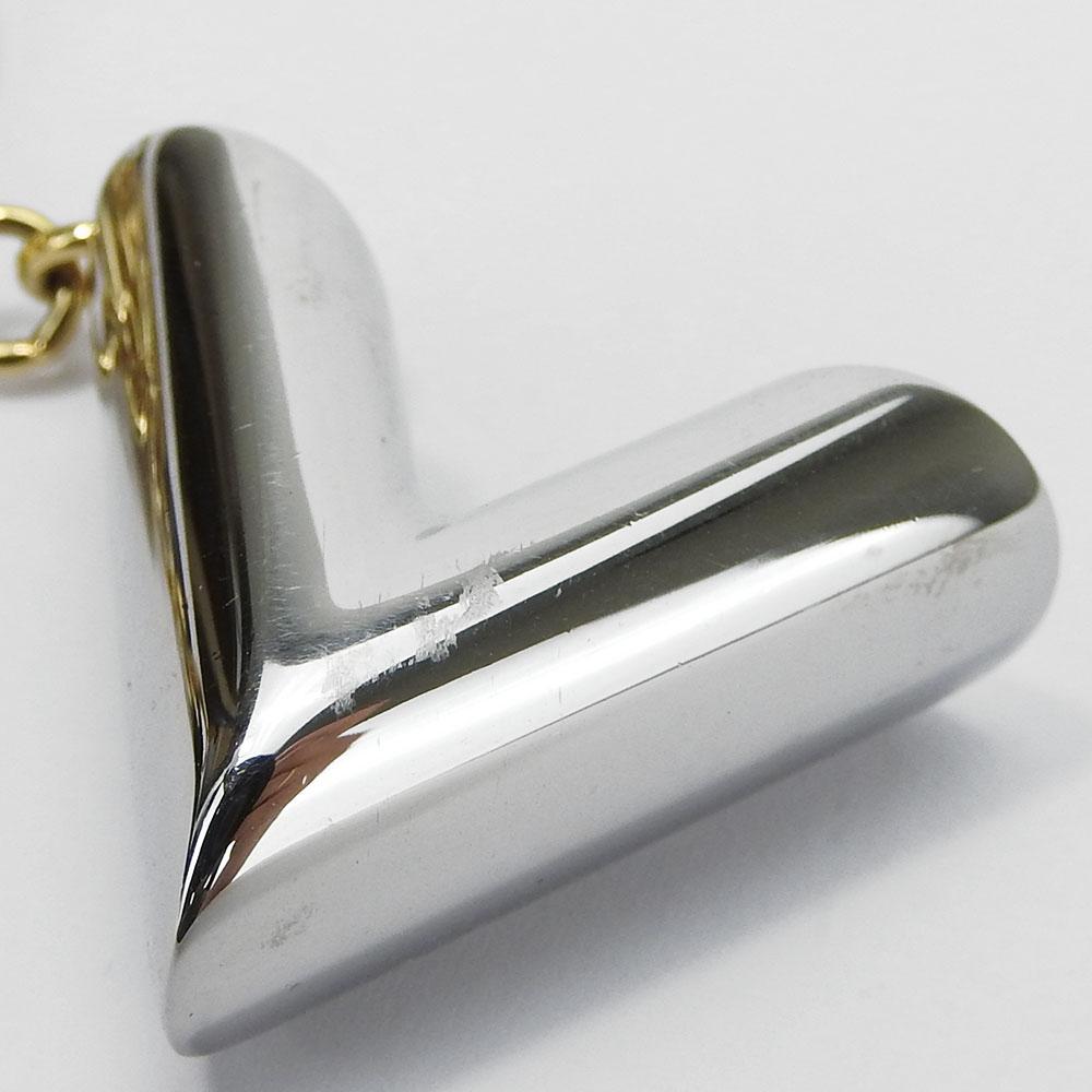 Used LOUIS VUITTON Key ring Portocle Night Light MP1842 Monogram reverse/leather Brown black Studs