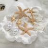 Seaside Resort Style 3 Pairs Starfish & Shell Earrings, Pearl Conch Jewelry, Niche Design Light Luxury Drop Earrings for Women