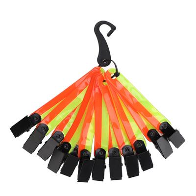 12PCS High Visibility Trail Markers with Clips Reflective Tree Tacks for Hiking Hunting Outdoor