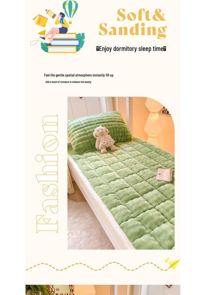 Materasso Peluche Coniglio Bubbly Classe A - Morbido Velluto Latte Tappetino Peluche per Letto Singolo da Dormitorio 0,9 m.