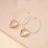 Fashion Glossy Big Heart Pendant Earrings For Women Exaggerated Metal Geometric Huggie Hoop Earrings Jewelry Accessories Gifts