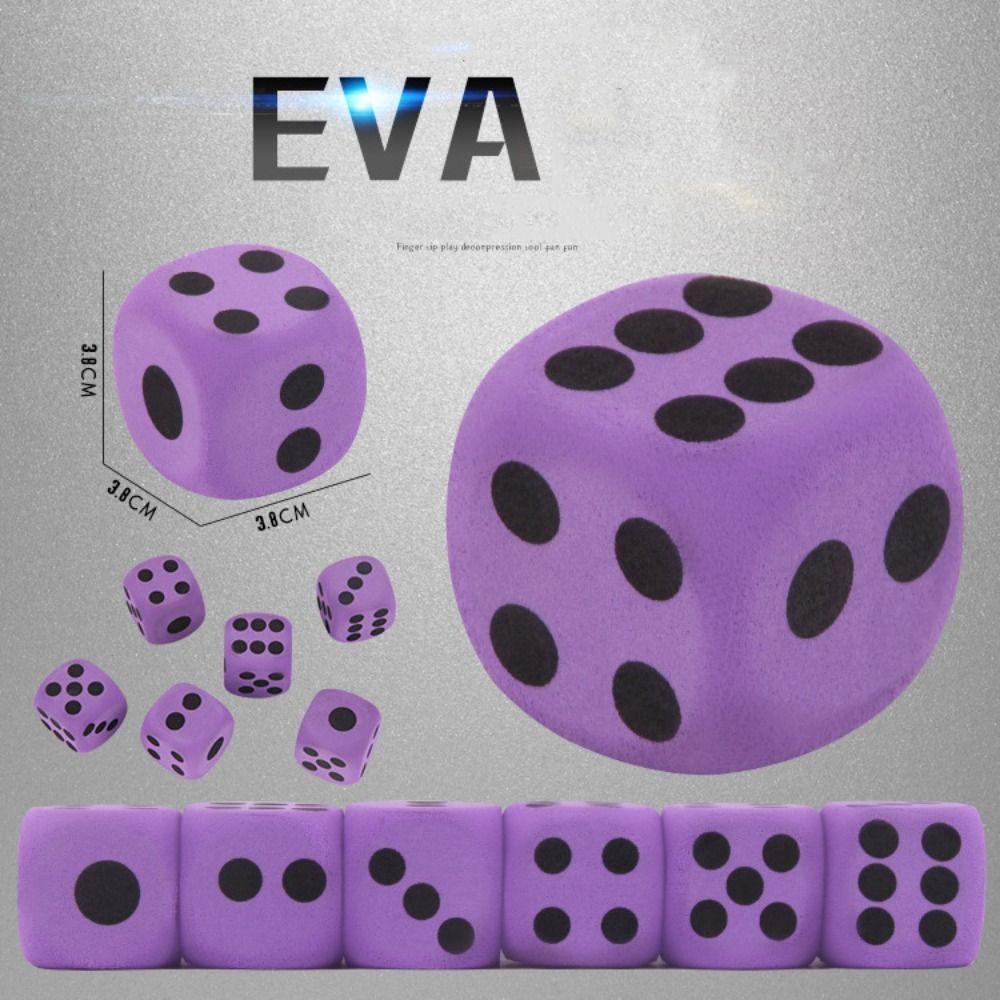 Soft Sponge Solid Dice Elastic 3.8cm Dot Dices Amusing Props Foam Dot Dice  Math Teaching