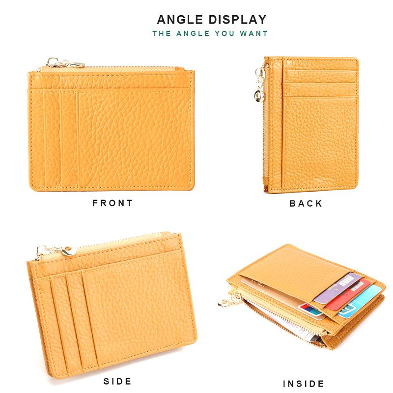 Letters Pebble Pattern Japanese Style Leather Small Wallet Multi-Card Slot Ultra-Thin Card Holder Zipper Mini Coin Purse
