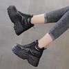 Fashion Women Ankle Boots Autumn Genuine Leather Shoes Woman Platform Height Increased Sneakers 8CM Thick Sole Wedges Snow Boots Winter