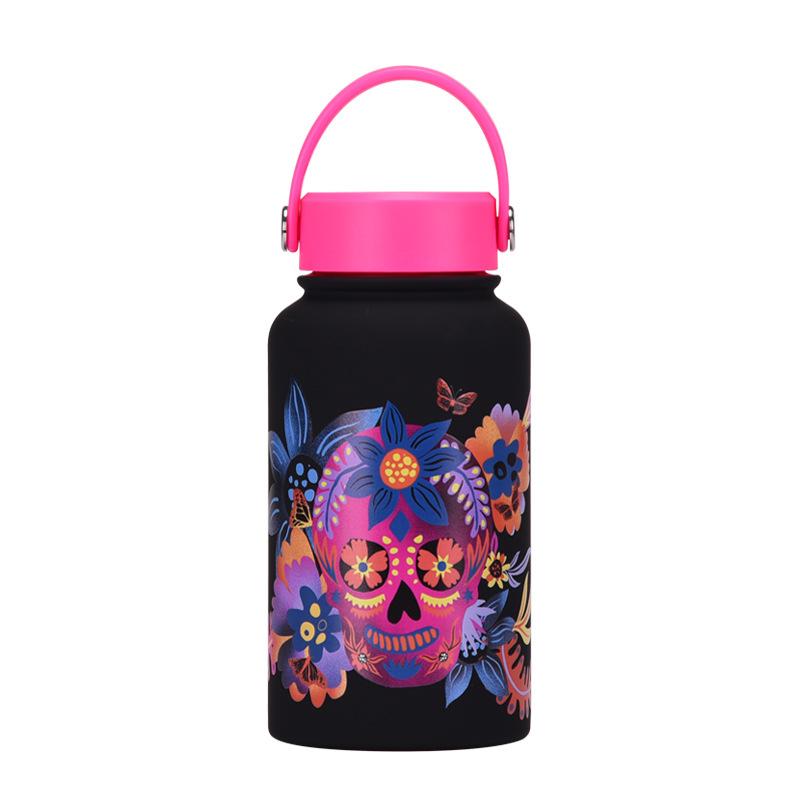 650Ml Thermos Cup Wide Mouth Portable Vacuum Children'S Student Sports Kettle Outdoor Printing Water Cup