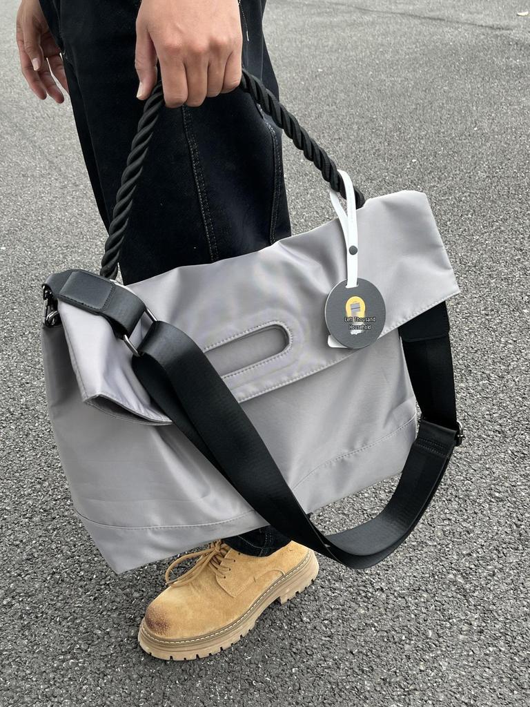 Men's Black High-End Large Capacity Tote & Crossbody Sports Bag