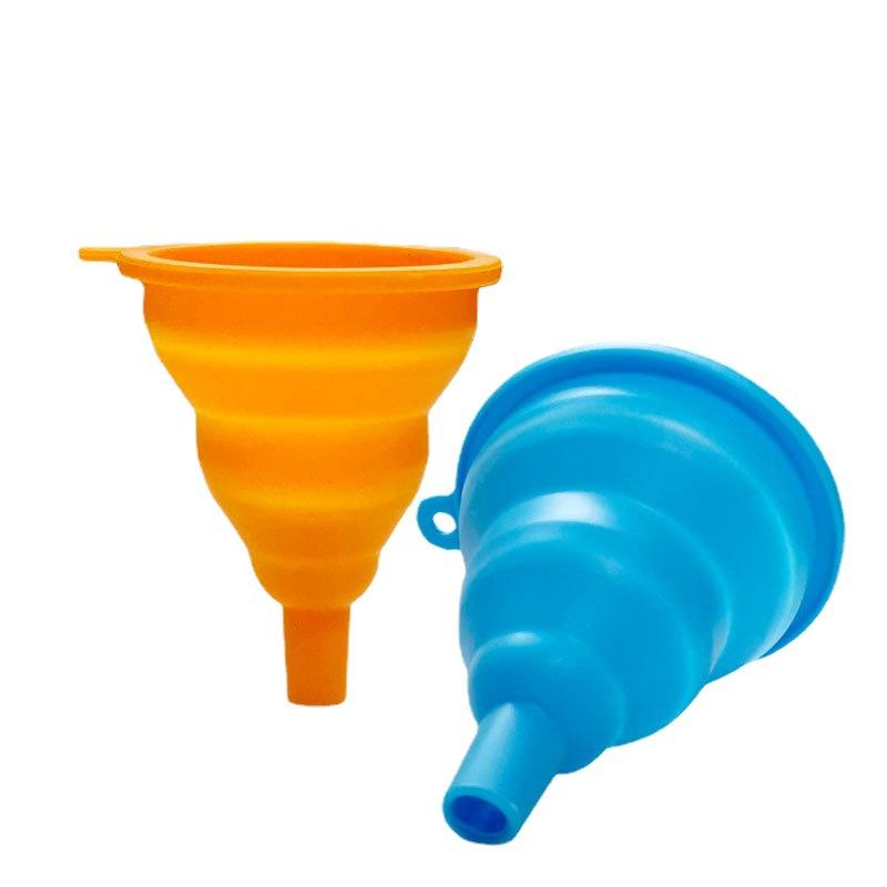 1pc silicone folding leakage, temperature-resistant household sub-packing liquid oil grid kitchen oil leakage silicone funnel