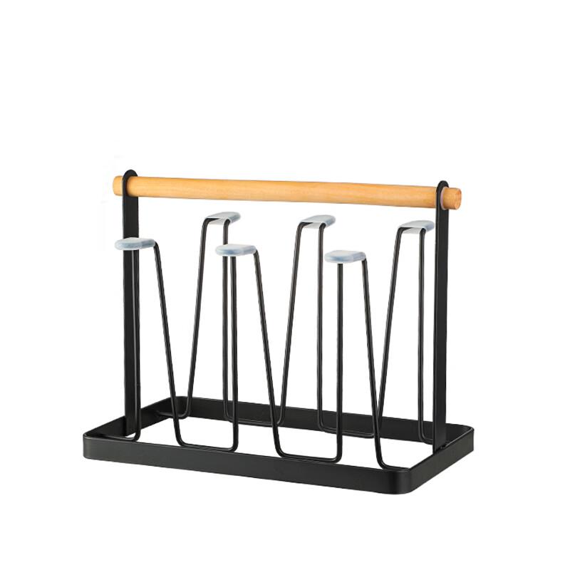 

Wrought Iron Cup Drying Rack with Wooden Handle