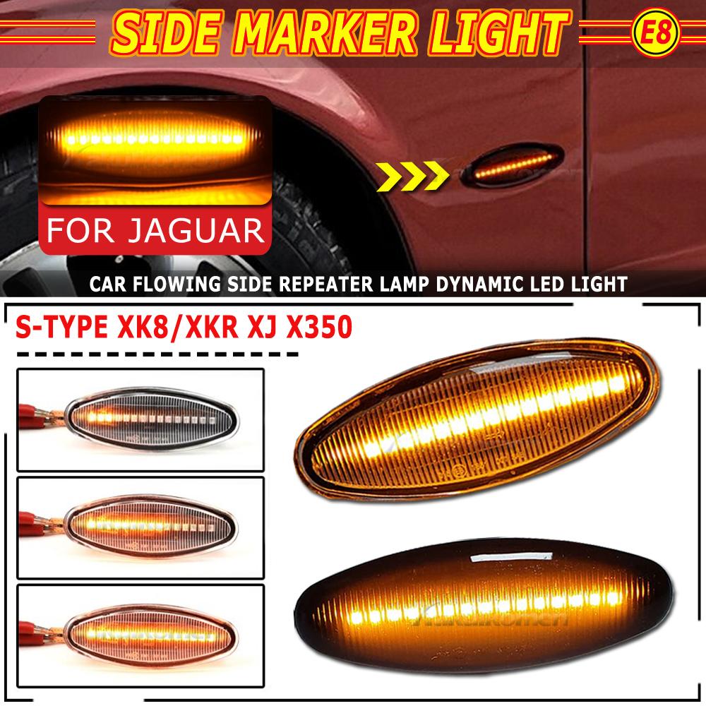 For Jaguar XK8 XKR 1996-2005 For Jaguar S-Type 1999-2007 Dynamic LED Indicator Side Marker Signal Light Tuning For XJ 2003-2006