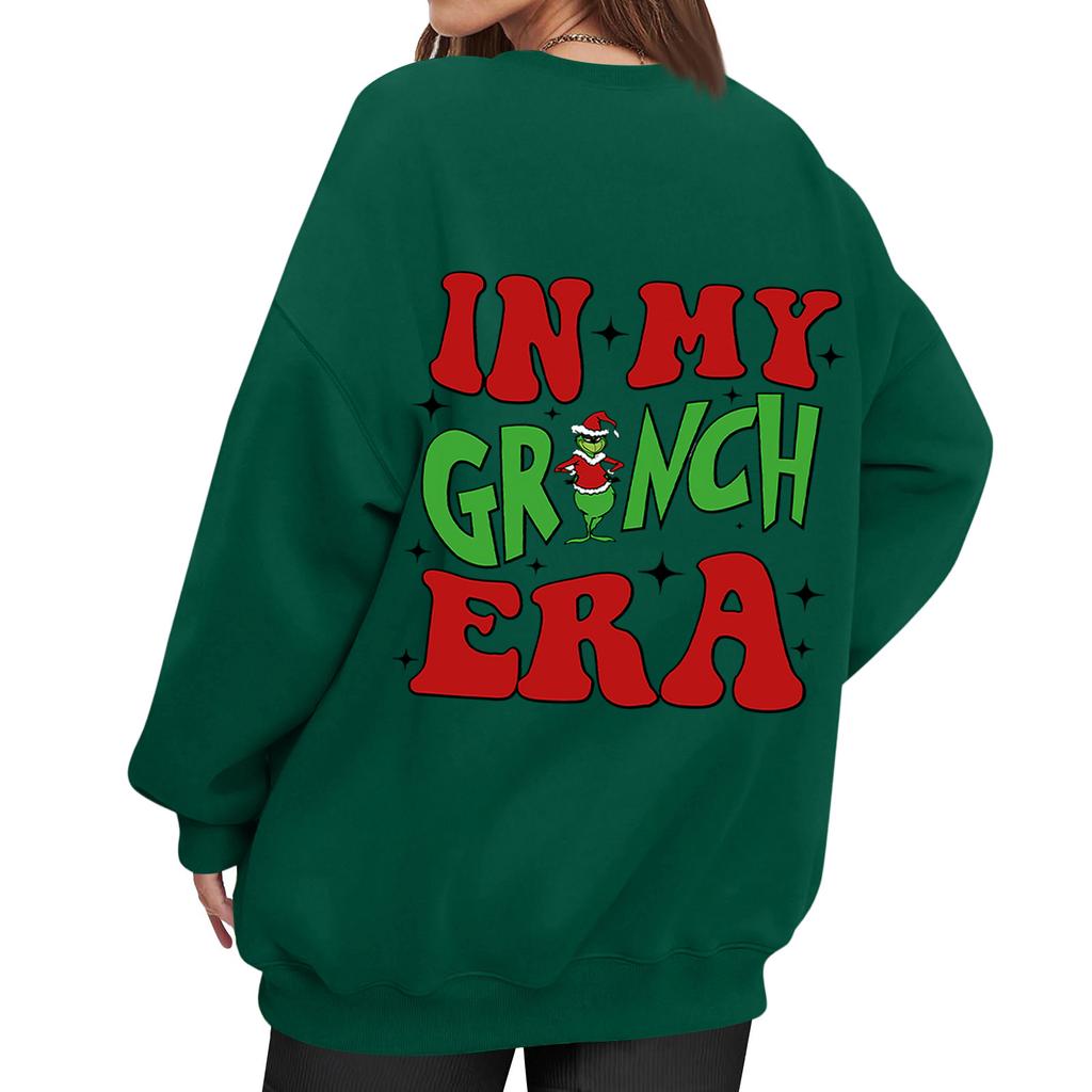 Women's Casual Fashion Long Sleeve Christmas Printed Round Neck Sweatshirt Top