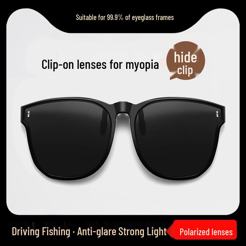 Ultra-Light Polarized Clip-On Sunglasses for Men & Women - Large Frame, UV Protection, Perfect for Prescription Glasses & Driving