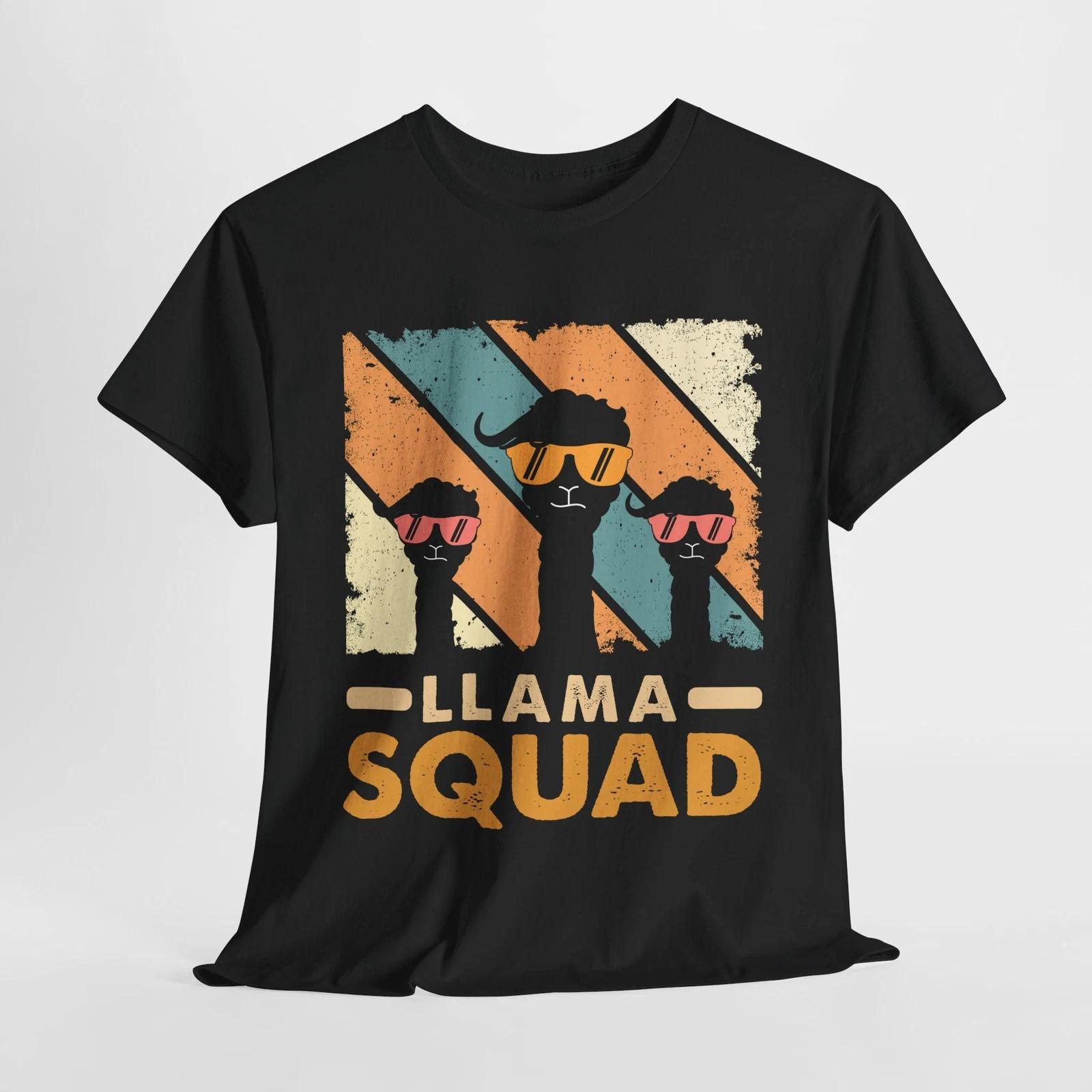 Llama Squad T-Shirt | Cute Mom Life Tee | Funny Motherhood Shirt L
