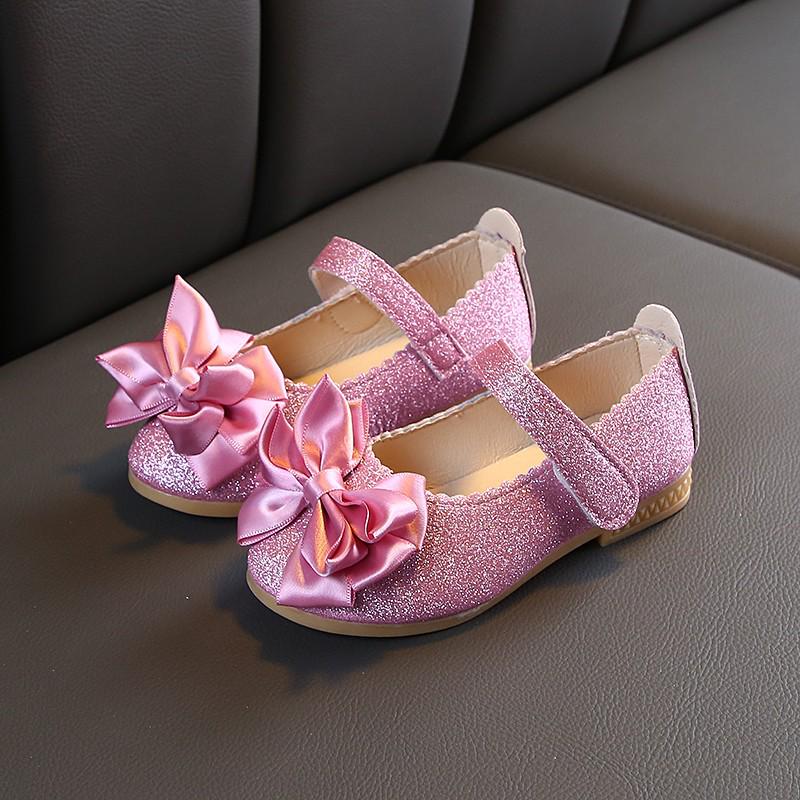 Spring & Autumn Girls' Princess Bow Dance Leather Shoes