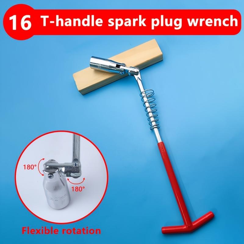 

1 Set Universal Spark Plug Socket Wrench with T-Handle, Durable CR-V Steel, High Torque, Round Head, for Car & Motorcycle Mainte