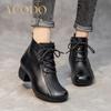 Winter Women Leather High Heel Warm Comfortable Shoes