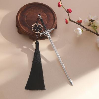 1pc Daily Jewelry Make Fashionable Vintage Sword Tassels Hairpin Headdress Chinese Style Sticks Ponytail Holder Hair Jewelry