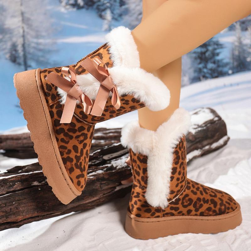 Fashion Platform Snow Boots Women's Winter 2025 New Round Toe Versatile Fleece Thickened Short Barrel Snow Cotton