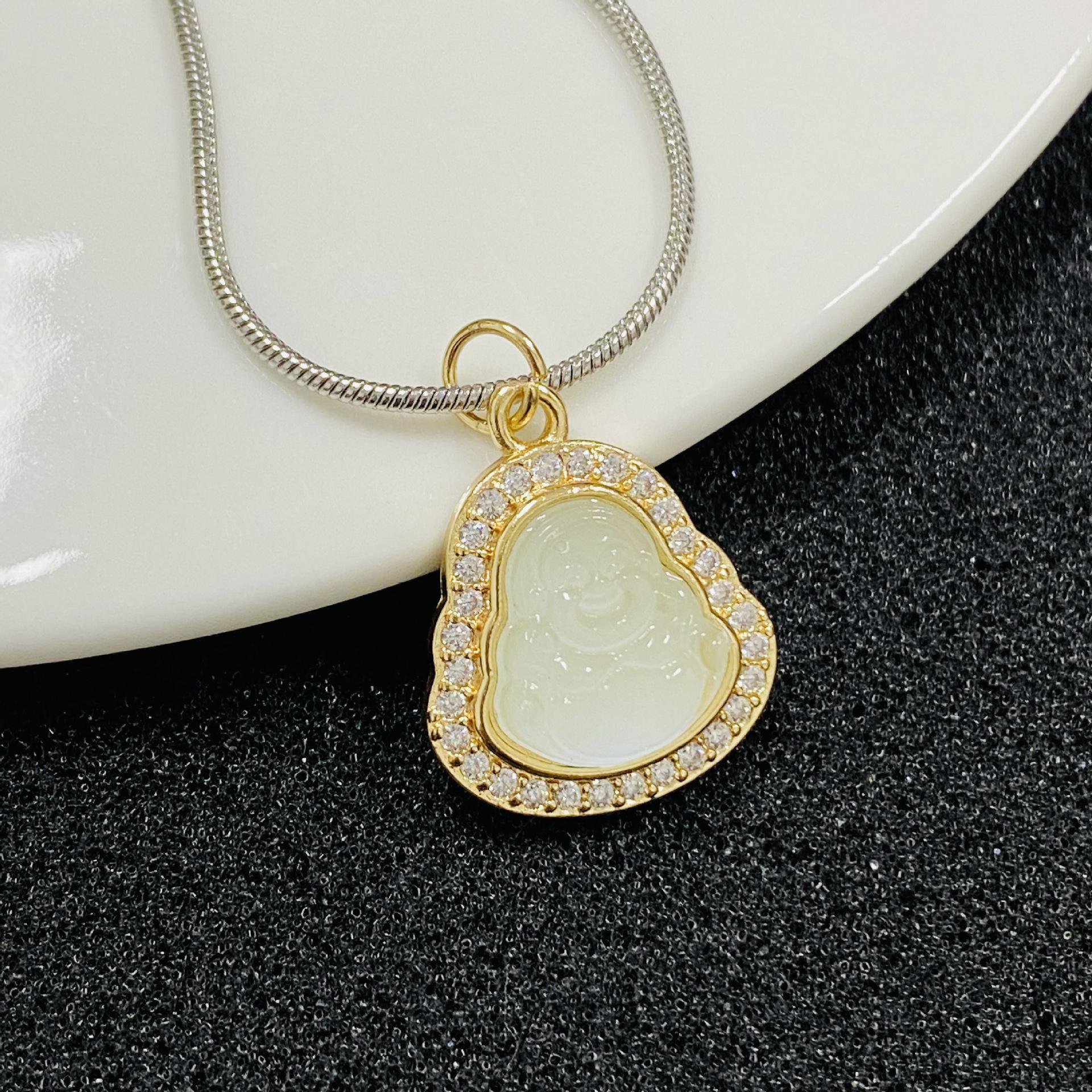 Zircon Inlaid Jade Gourd Crystal Beads for DIY Jewelry