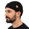 Merinowolle Waffelstrick Fischer Mütze Strickmütze Beanie Doppellagig 2 Stile Warm Laufen Schwarz [TOP-EX] 80% Herbst/Winter Herren Damen XL/XXL