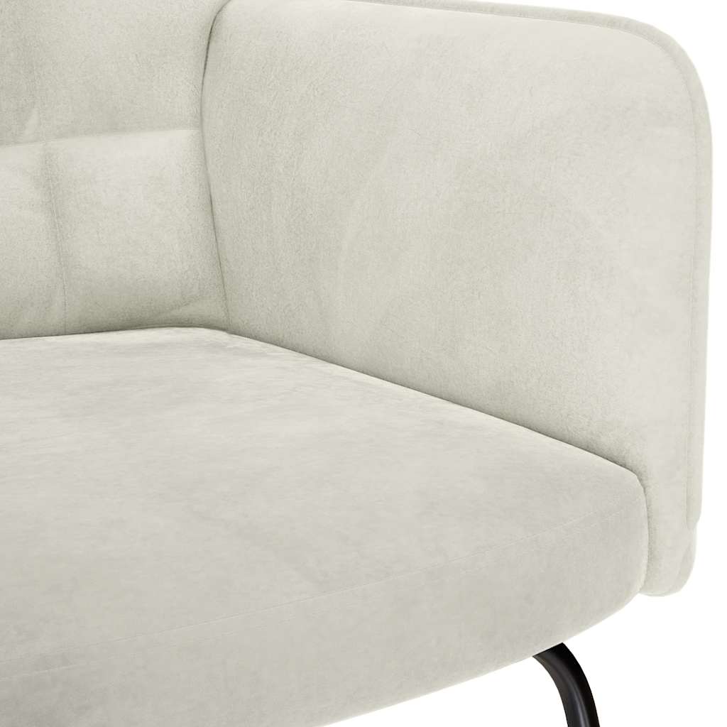 Cream Velvet Rocking Chair with Footstool