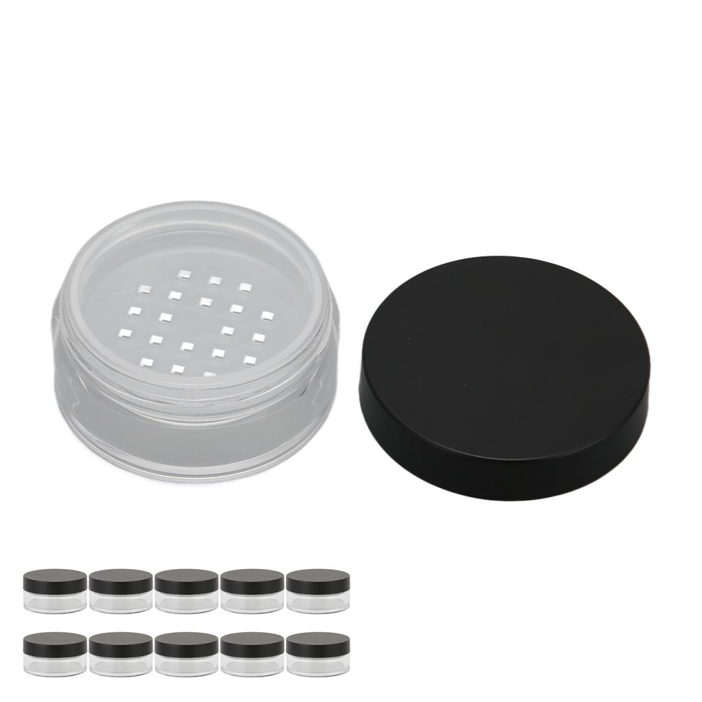 10PCS Loose Powder Jars Plastic Cosmetic Sample Containers Empty Box Circular Portable