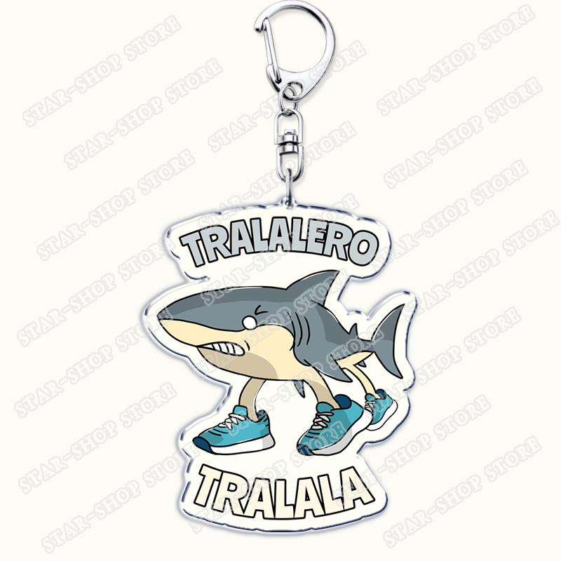 Italian Brainrot Animals Meme Keychains for Accessories Tralalero Tralala Tung Tung Tung Sahur Brr Brr Patapim Keyring Fans Gift