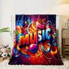 Colorful Music Note Design Print Blanket Soft and Cozy Perfect for the Living Room Bed Sofa or a Nap,gift