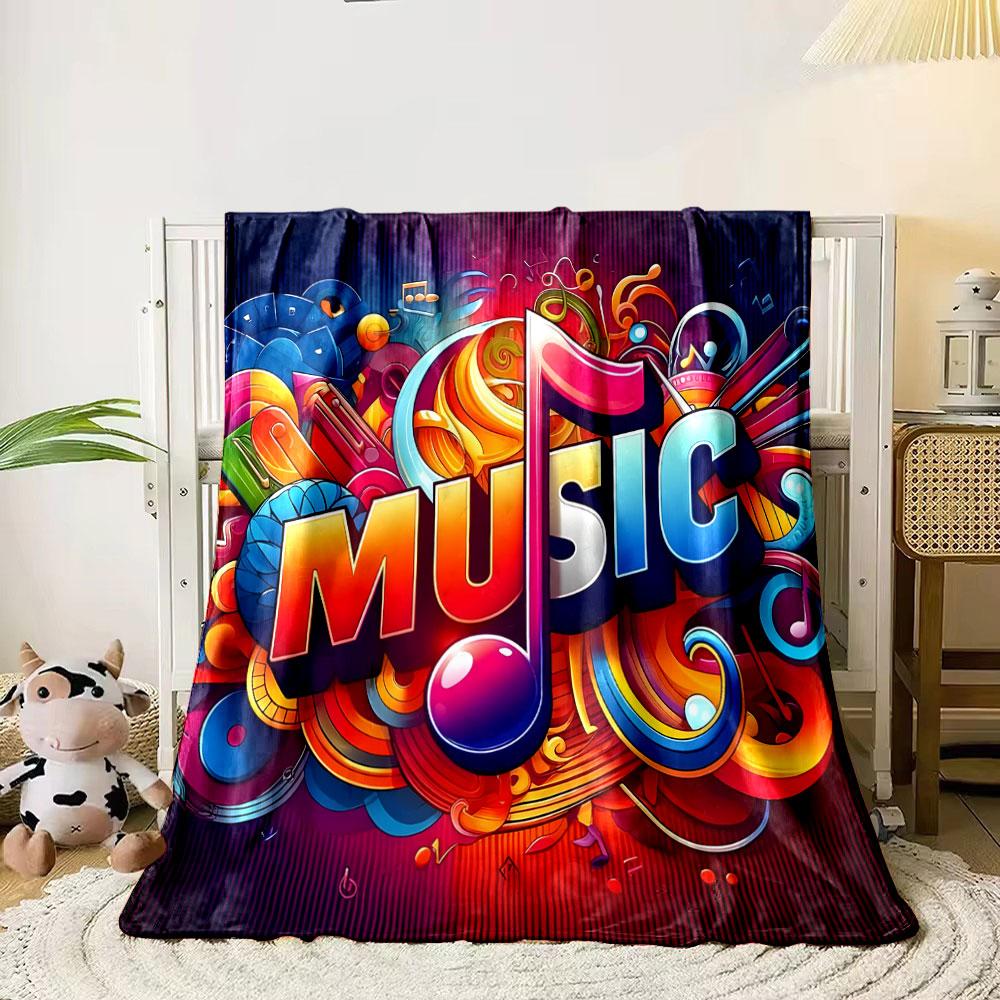 Colorful Music Note Design Print Blanket Soft and Cozy Perfect for the Living Room Bed Sofa or a Nap,gift