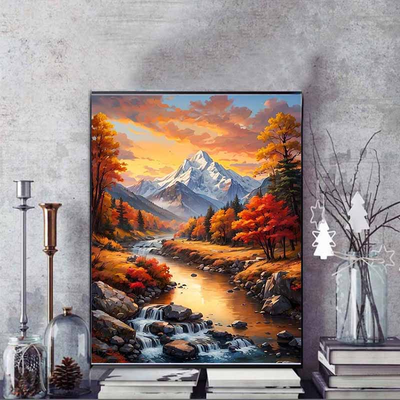 5D Landscape Diamond Painting Set, DIY Gemstone Cross-stitch Crafts and Artworks, Home Decoration Wall Mural Gifts