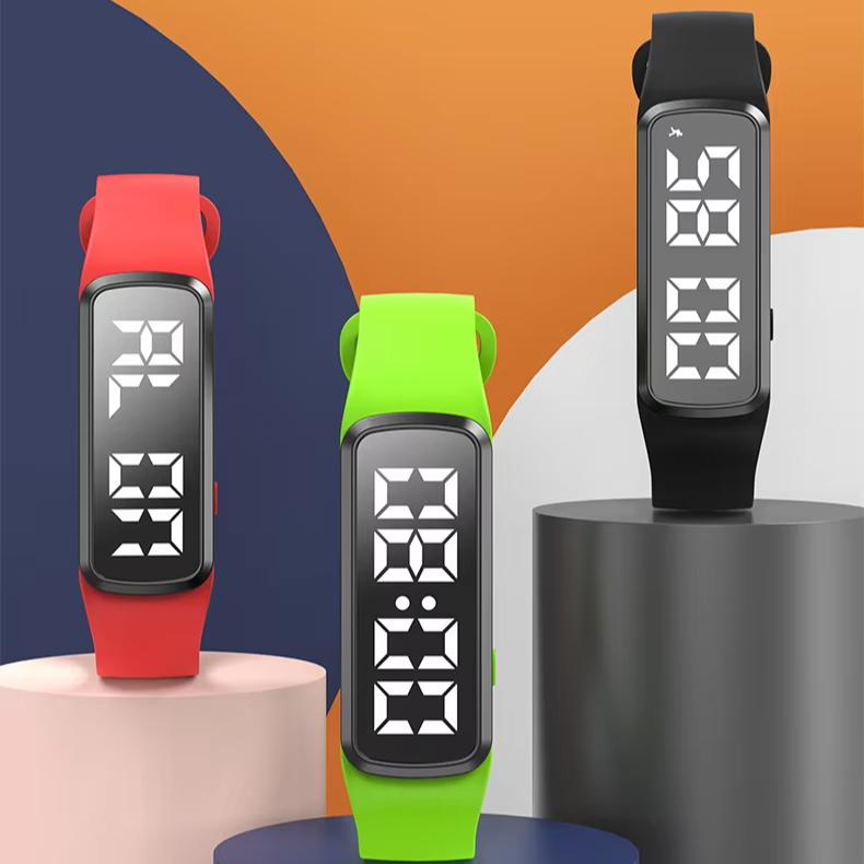 Smart Wrist Watches 2025 Sport Black Watches Men Vibrating Led Watch with 3d Pedometer Simple