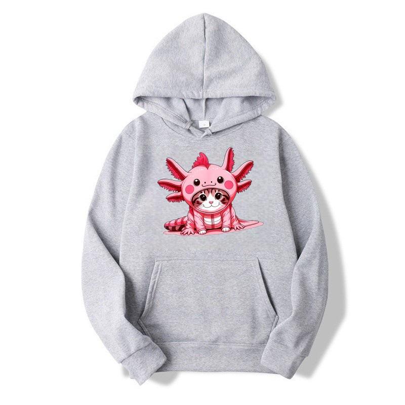 Salamander Niedlicher Lässiger Hoodie Cartoon-Muster Bedruckt Winter Modisch Bequem Kinder-Hoodie