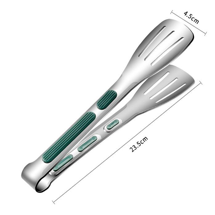 Stainless Steel Food Tongs with Silicone Handle Non-Slip BBQ Grill Clamp Cooking Buffet Kitchen Tools