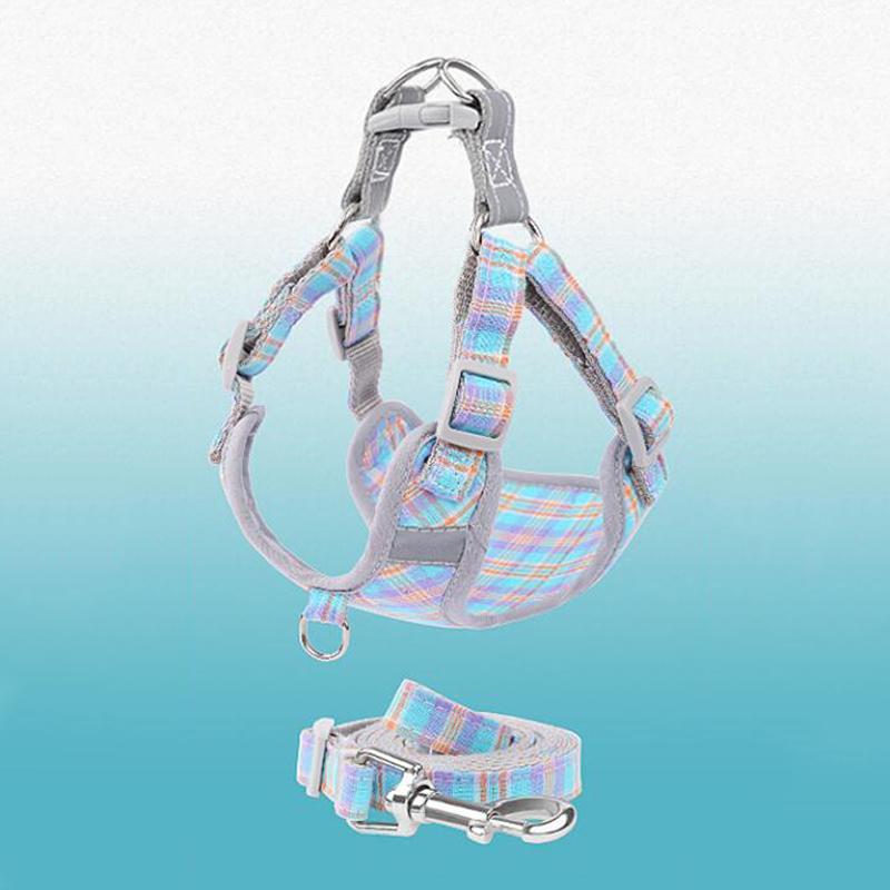 

Аксессуары для домашних животных, собак, светоотражающий регулируемый шлейка для собак, набор поводков с ошейником для щенков, жилет XS зелёный