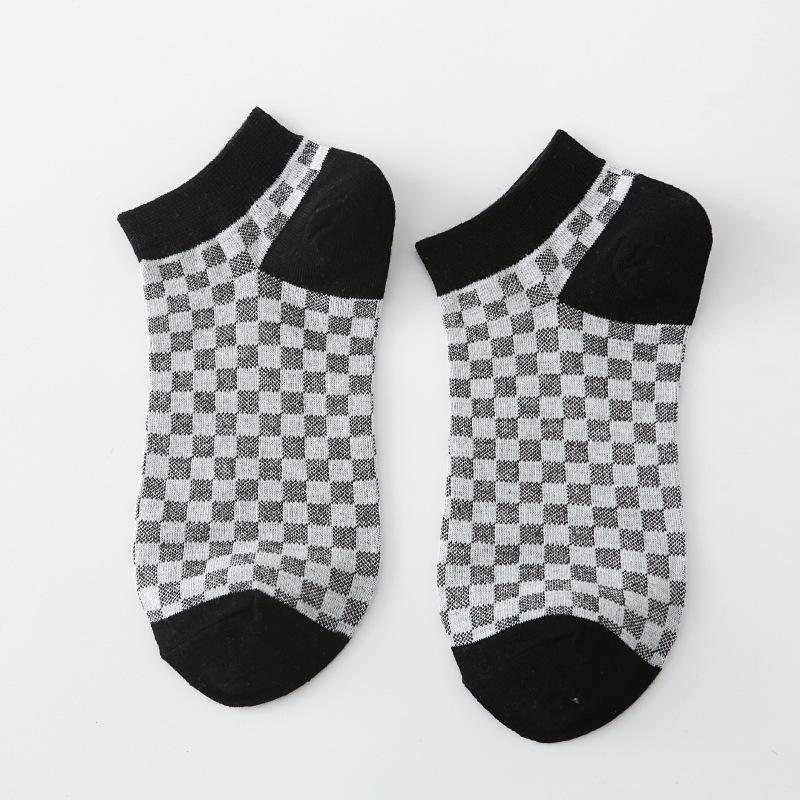 5/10 Paar Lässige Socken für Frühling Sommer in Schwarz und Weiß Kuh- und Zebra-Muster Vielseitiges Design Niedlicher College-Stil Kurze Waden Baumwollsocken