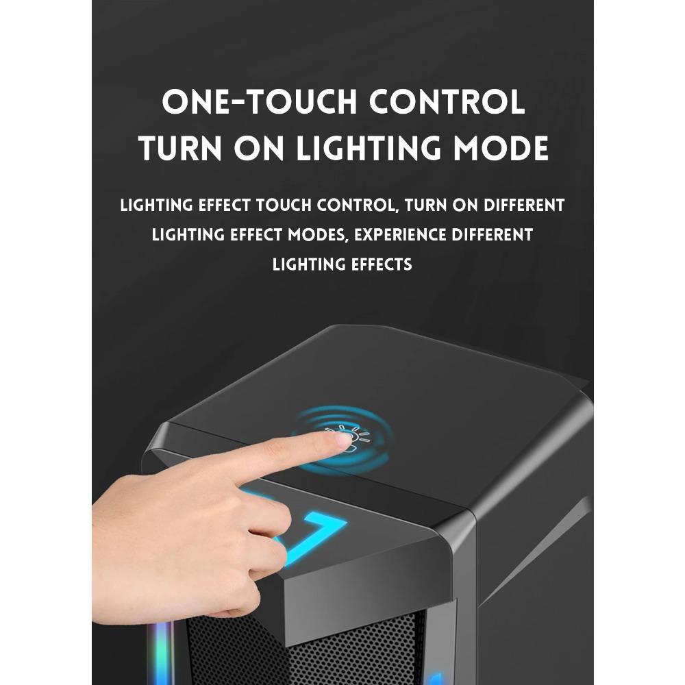 Wired & Bluetooth RGB Computer Speaker, Desktop Computer Speaker, Laptop Speaker, Desktop Stereo Speaker, USB Powered, with LED Ambient
