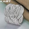 925 Sterling Silver Weave Adjustable Ring Wedding Party Charm For Women Jewelry