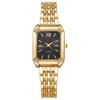 Nuovo quadrante Cinturino in acciaio di lusso Orologio da donna Studente Elegante Semplice Quadrato Orologio al quarzo