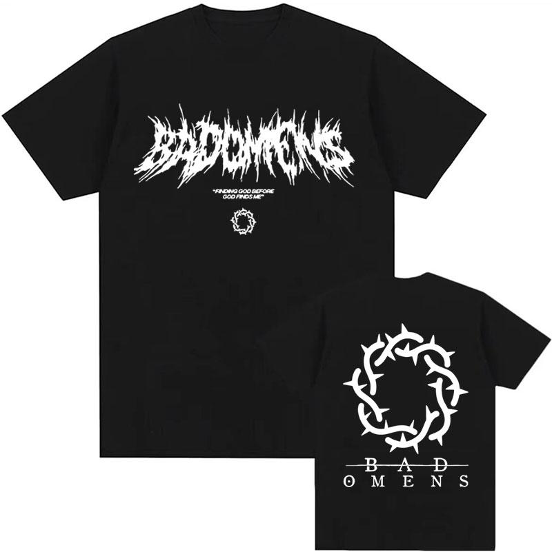 Funny Bad Omens Band Logo Graphic T Shirt Men Women Hip Hop Fashion Vintage T Shirts Male Casual Oversized Short Sleeve Tshirt