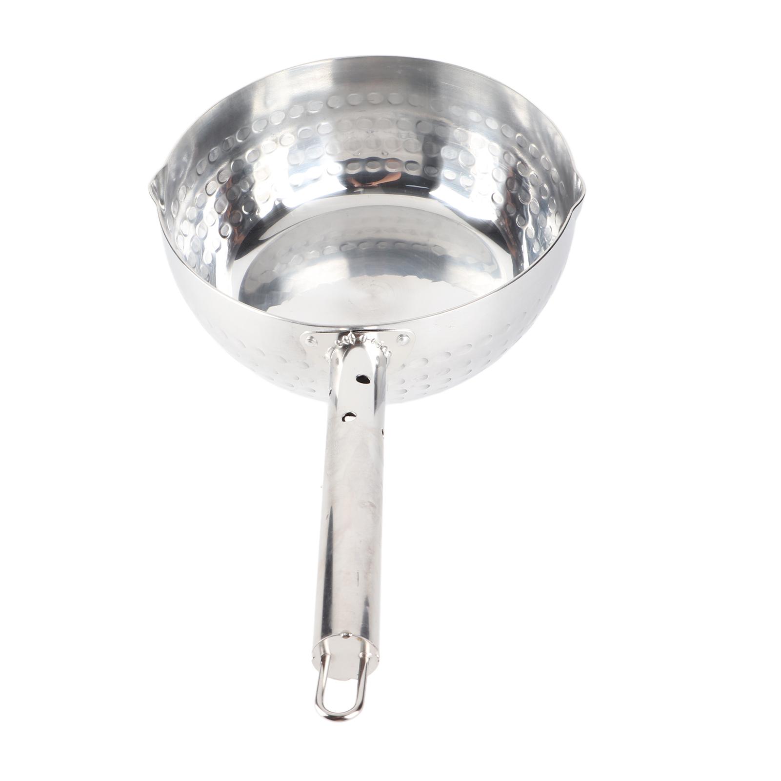 

Ковш Юкихира Алюминиевый сплав Круглый Ручка из нержавеющей стали Быстрый нагрев Японский ковш для снега для домашней кухни 7.9in Opening(for Open Fire)