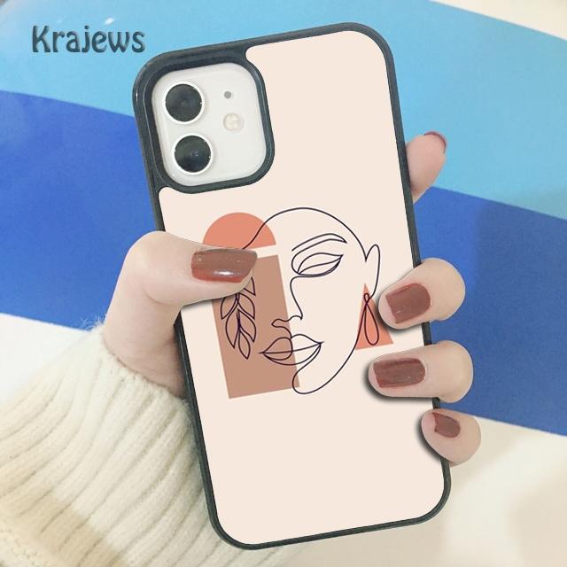 

Krajews Abstract Fashion Girl Minimalist Art Phone Case Cover For iPhone 17 Air 16 15 14 plus 11 12 13 pro max Fundas iPhone 13