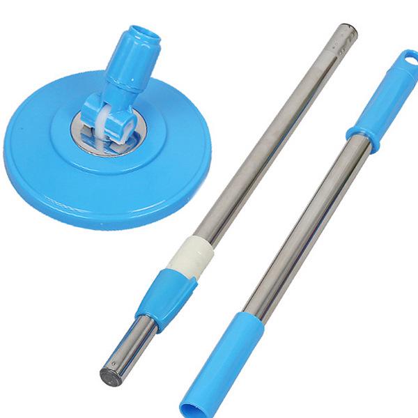 Effort-Saving Telescopic Spin Mop Pole - Stainless Steel, Hand-Free, Extended, and Thickened