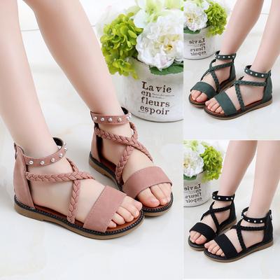 Girls Sandals Summer 2020 New Fashion Princess Shoes Korean Version of The Big Children's Soft-soled Beach Shoes Children's Roman Shoes