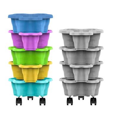 Stackable Planter Tower Multi-layer Stacking Drainage Vegetable Pots PP Three Petal Strawberry Vegetable Planting Pot